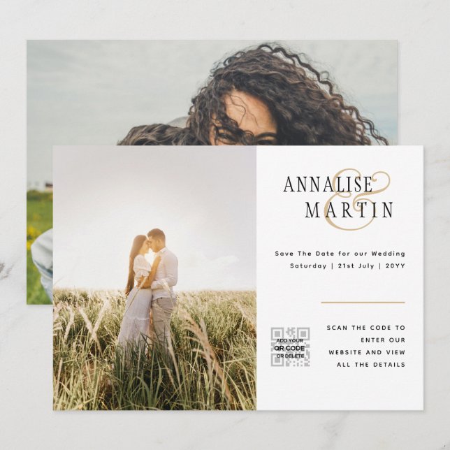 BUDGET FOTO BRÖLLLOP QR-KOD Spara datum Inbjudningar (Fram/baksida)