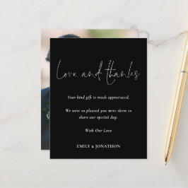 Budget Foto Bröllop Kärlek Tack Skript Svart