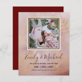 BUDGET FOTO Bröllop Spara DATUM Boho Abstrakt