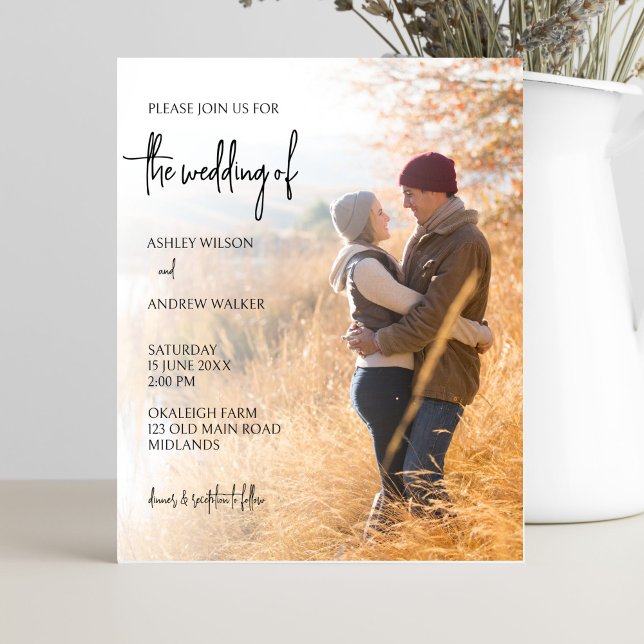 Budget foto bröllopsinbjudan (Budget photo wedding invitation )