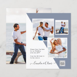 Budget Foto Bröllopsinbjudan Spara Datum QR-kod 