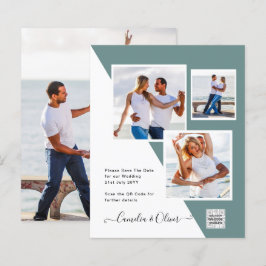 Budget Foto Bröllopsinbjudan Spara Datum QR-kod 