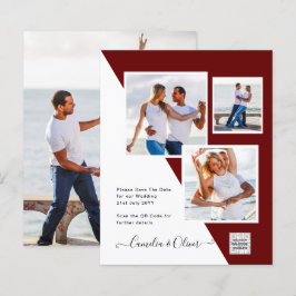 Budget Foto Bröllopsinbjudan Spara Datum QR-kod 