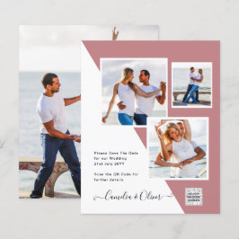 Budget Foto Bröllopsinbjudan Spara Datum QR-kod 