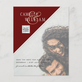 BUDGET Foto Bröllopsinbjudan Spara datum QR-kod Flygblad