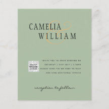 Budget Foto Bröllopsinbjudan Spara Datum QR-kod