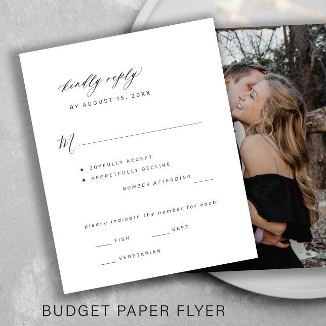 Budget foto bröllopsmåltid alternativ RSVP-kort Flygblad (Skapare uppladdad)