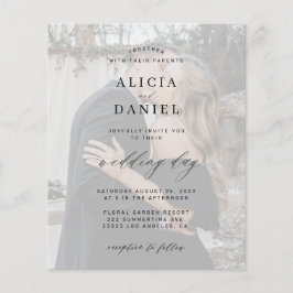 Budget foto elegant bröllopsinbjudan