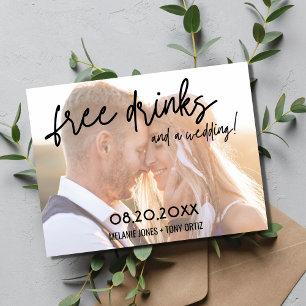 Budget Foto Gratis Drycker Bröllop Spara Datum Meddelande Vykort