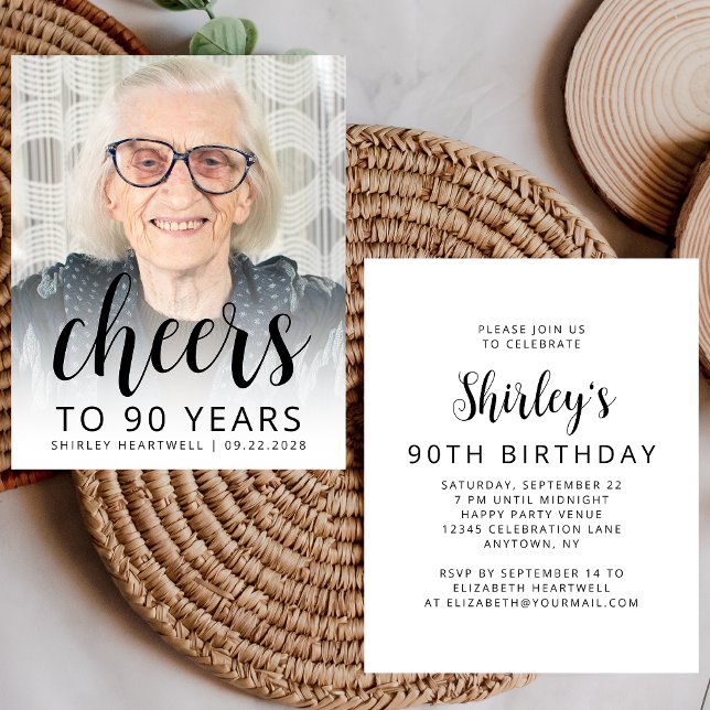 Budget Foto Jublar Svart Skrift 90-årsdag (Skapare uppladdad)