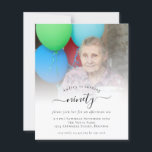 Budget Foto Manus 90-årsfirande Party Inbjudan<br><div class="desc">Ett prisvärt BUDGETalternativ i en mindre storlek 4, 5 x 5, 6” semi-gloss 110lbs vikt, som har liknande tjocklek som ett vykort (kan dock inte användas som vykort). OBS! Det finns EN inbjudan per ark. Budget Foto Script 90-årsdag inbjudan. En minimalistisk helt anpassningsbar design för nittioårs eller vilken ålders födelsedagsfest...</div>