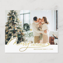BUDGET-foto med minimal Elegant Guld God jul
