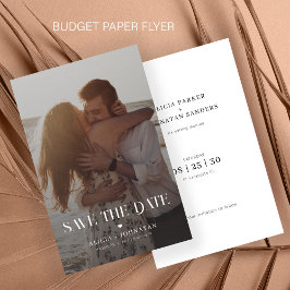 Budget foto modern destination bröllop spara datum flygblad
