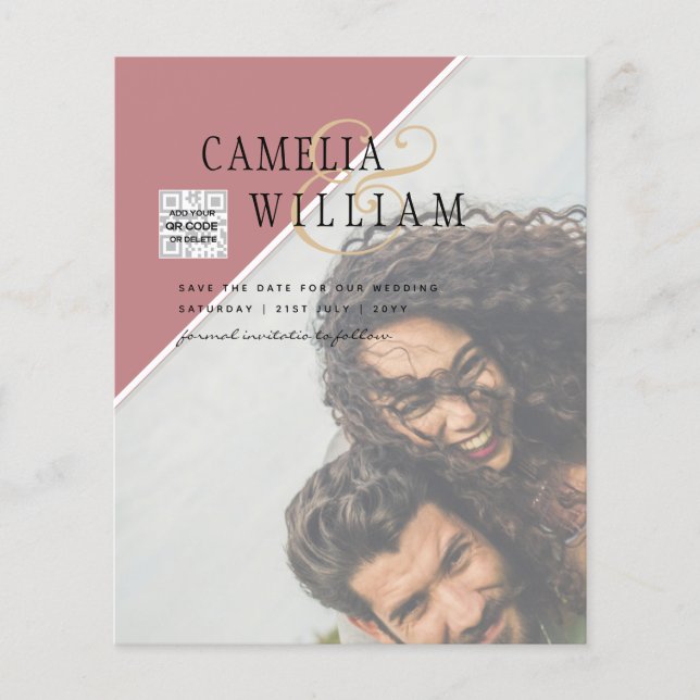 BUDGET FOTO SPARA DATUM QR-KOD RSVP dammig ROSA Flygblad (Framsidan)