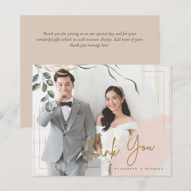 BUDGET FOTO Tackkort - BILLIG Modern Enkel  (Fram/baksida)