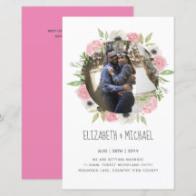 BUDGET FOTOGRAFISKA BRÖLLOPSINVITERINGAR - Blomste