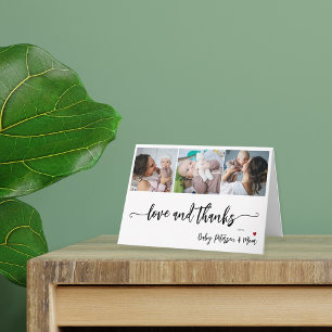 Budget fotokollage elegant baby shower tack anteckningskort