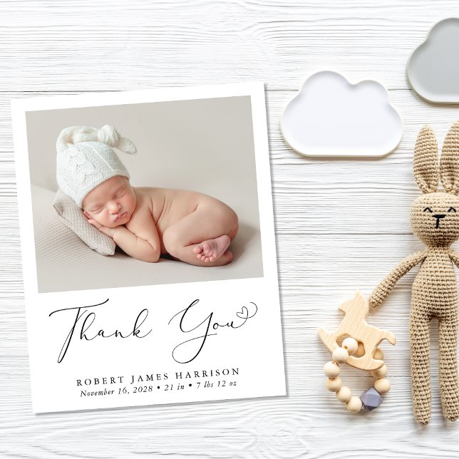 Budget Foton Tack Födelse Tillkännagivande (A beautiful and unique way to thank family and friends and introduce them to your precious baby)