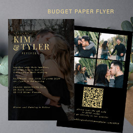 Budget-fotoöverlägg - inbjudan till QR-OSA-bröllop Flygblad