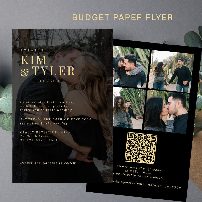Budget-fotoöverlägg - inbjudan till QR-OSA-bröllop Flygblad (Skapare uppladdad)