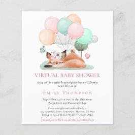 Budget Fox Asov Rosa Virtuell Baby Shower Inbjudan