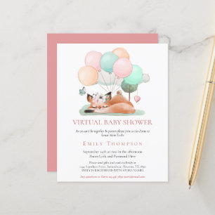Budget Fox Asov Rosa Virtuell Baby Shower Inbjudan