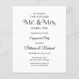 Budget Framtida Herr & Fru Engagemangsfest Inbjuda