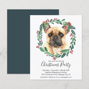 Budget Fransk Bulldog Hund jul Party Inbjudan