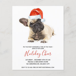 Budget Fransk Bulldog Santa Hund Jul Inbjudan