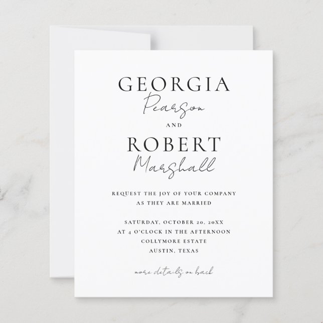 Budget Friendly Two-Sided Wedding Invitation (Framsida)