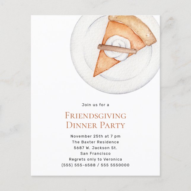 Budget   Friendsgiving Dinner Party Invitation (Framsida)