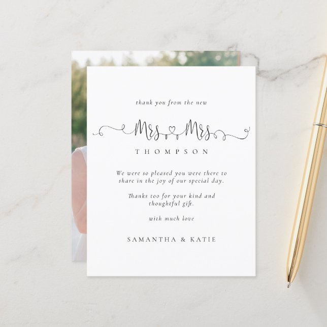 Budget, fru Ringar Photo Lesbisk Bröllop Tack (Fram/Back In Situ)