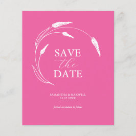 Budget Fuchsia Bröllop spara datum Flygblad