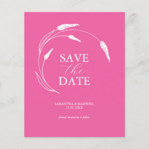 Budget Fuchsia Bröllop spara datum Flygblad