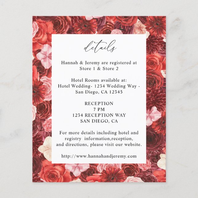 Budget Full Red Blommiga detaljer - Vit 3 Flygblad (Framsidan)