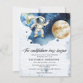 Budget Galax Planeter Baby Shower Kort