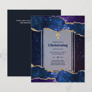 BUDGET Galaxy CHRISTENING Inbjudningskort Baptism