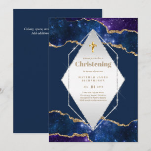 BUDGET Galaxy CHRISTENING Inbjudningskort Baptism