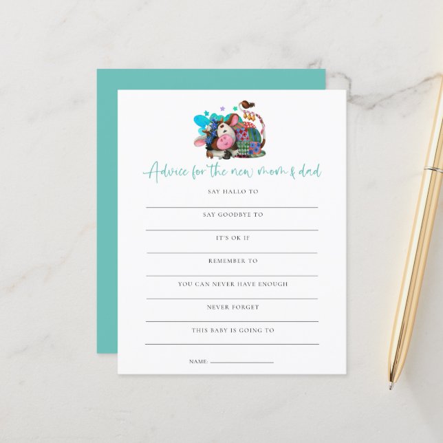 Budget Game Adress New mamma Pappa Cow Baby Shower (Fram/Back In Situ)