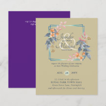 BUDGET Garden Löv Fall Wedding Inbjudningskorts Te