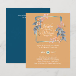BUDGET Garden Löv Fall Wedding Inbjudningskorts Te