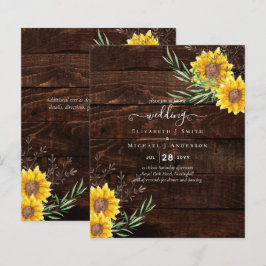 BUDGET Garden Sunblommor Rustic Wood Bröllop