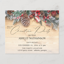 Budget Garland & Berries Rustic jul Party Flygblad