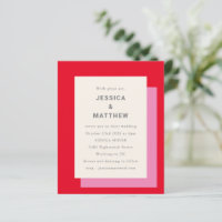 Budget Geometric Fold Rosa Red Wedding bjudande