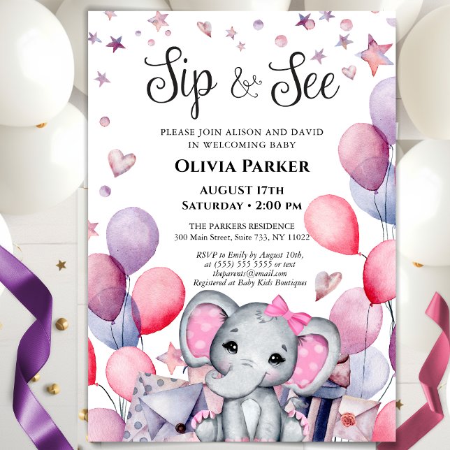 BUDGET Girl Baby Elephant Rosa Blue SIP OCH SEE (Skapare uppladdad)