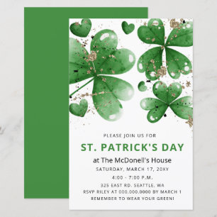 Budget Gitter Shamrock-inbjudan om St patricks day