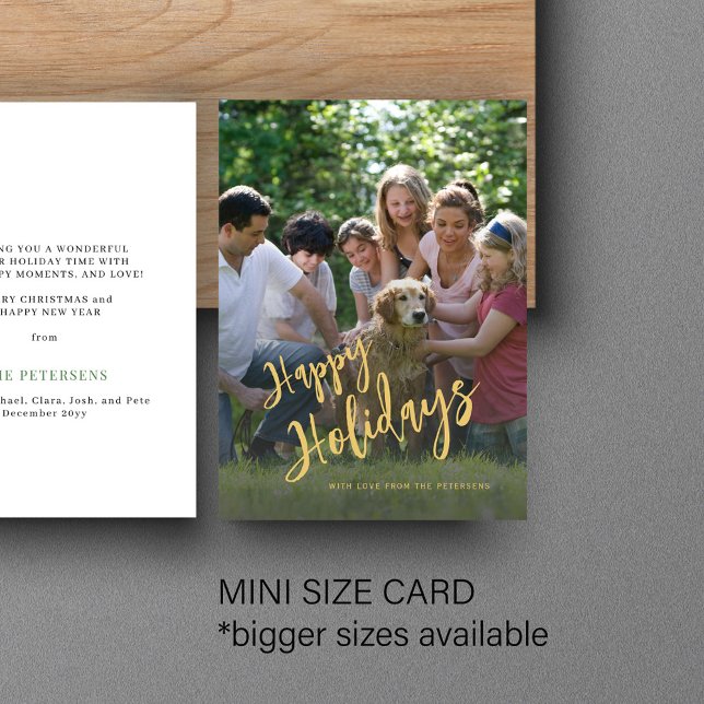 Budget Glad helg faux guld fotot Helgdag Anteckningskort (Skapare uppladdad)