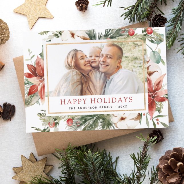 Budget Glad helg jul Greenery Photo Flygblad (Skapare uppladdad)