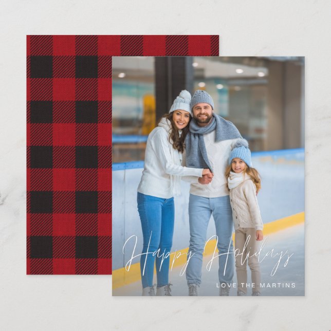 Budget Glad Jul Modern handskrift Foto 2 Vertikal (Fram/baksida)