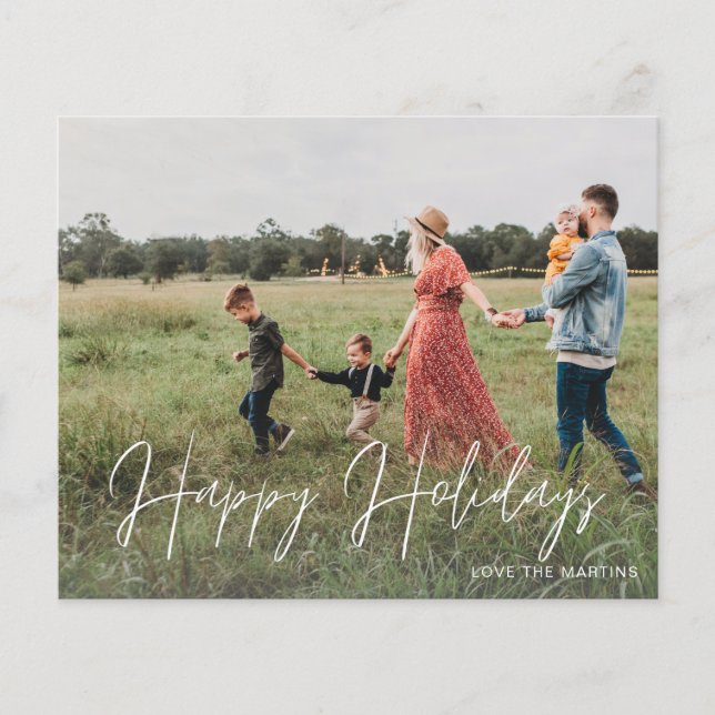 Budget Glad Jul Modernt Skript Foto 2 Flyer (Framsidan)